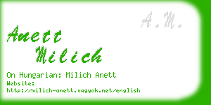 anett milich business card